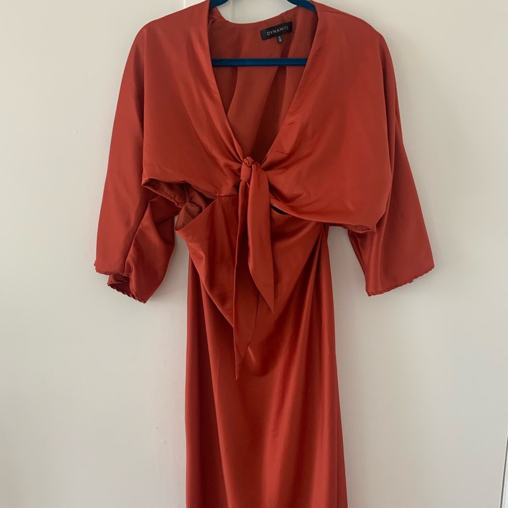 Red Silk Dynamite cut out dress